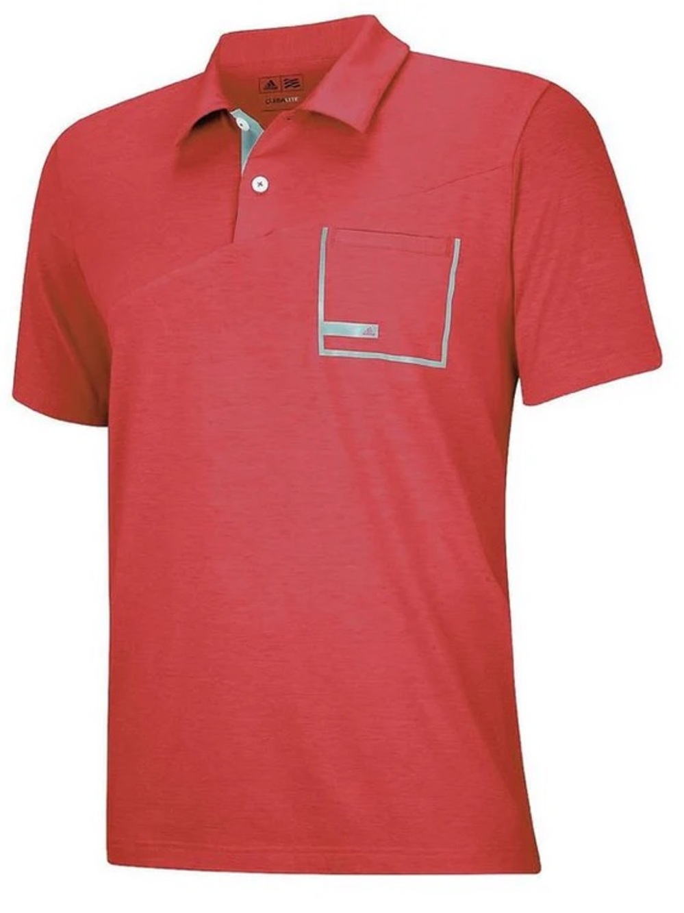 Men’s Adidas Golf Red Polo Shirt with Accent Pocket
